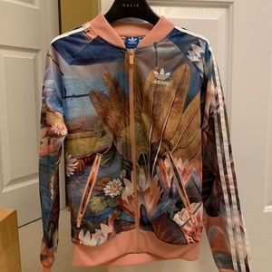 Flower Printing Adidas Track Jacket